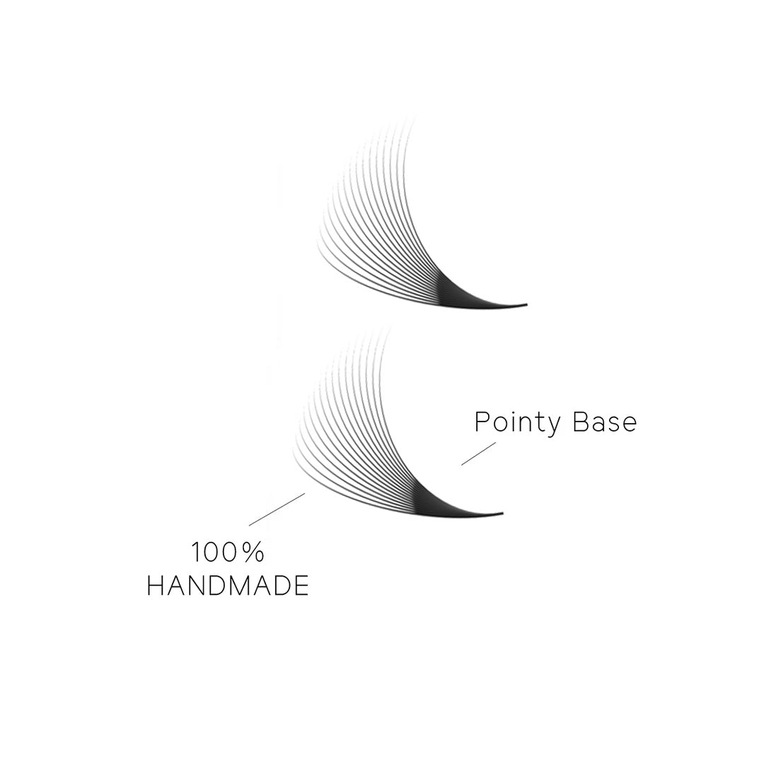 16D Promade Premade Volume Loose Fans Pointy Base (500 Fans)