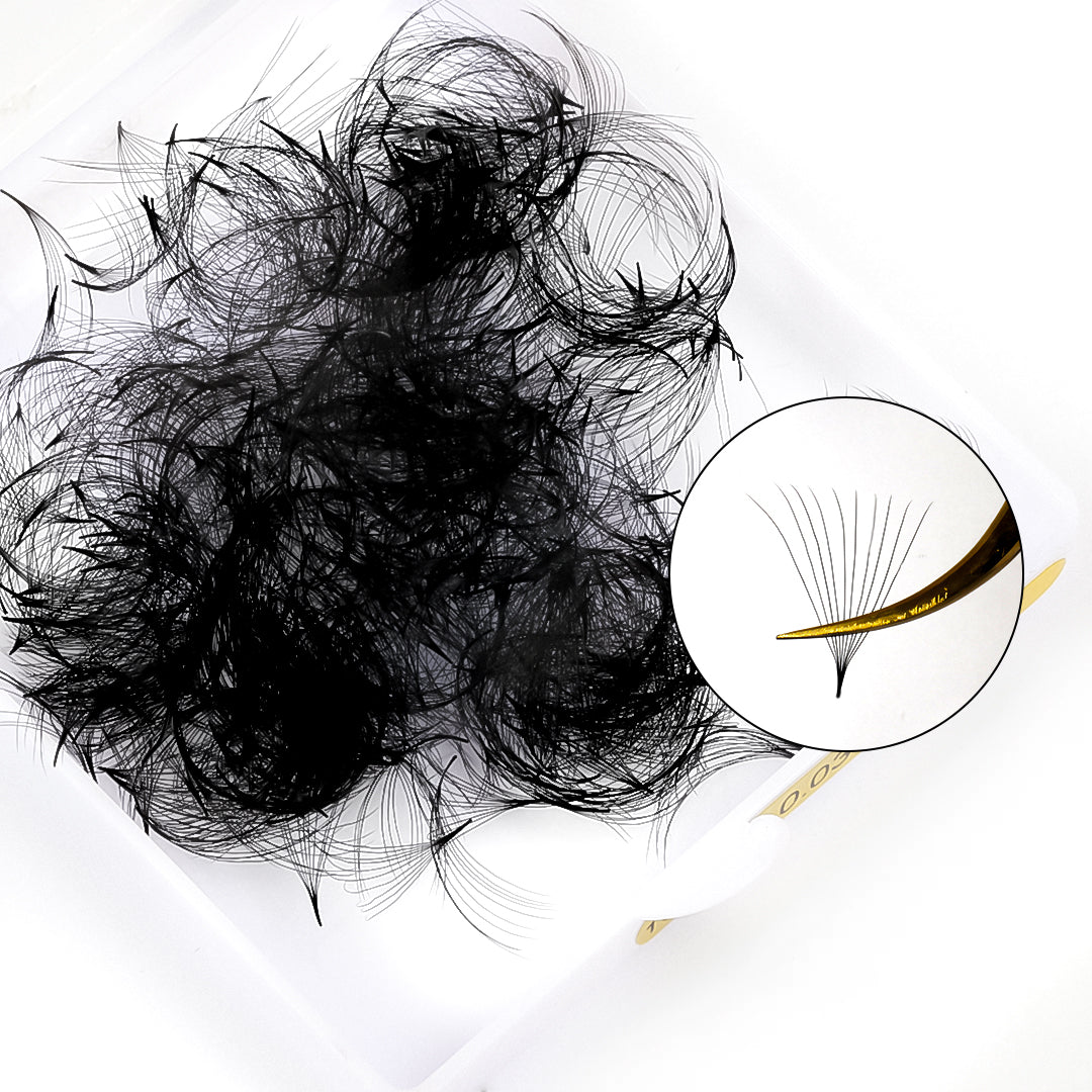 10D Promade Premade Volume Loose Fans Pointy Base (500 Fans)
