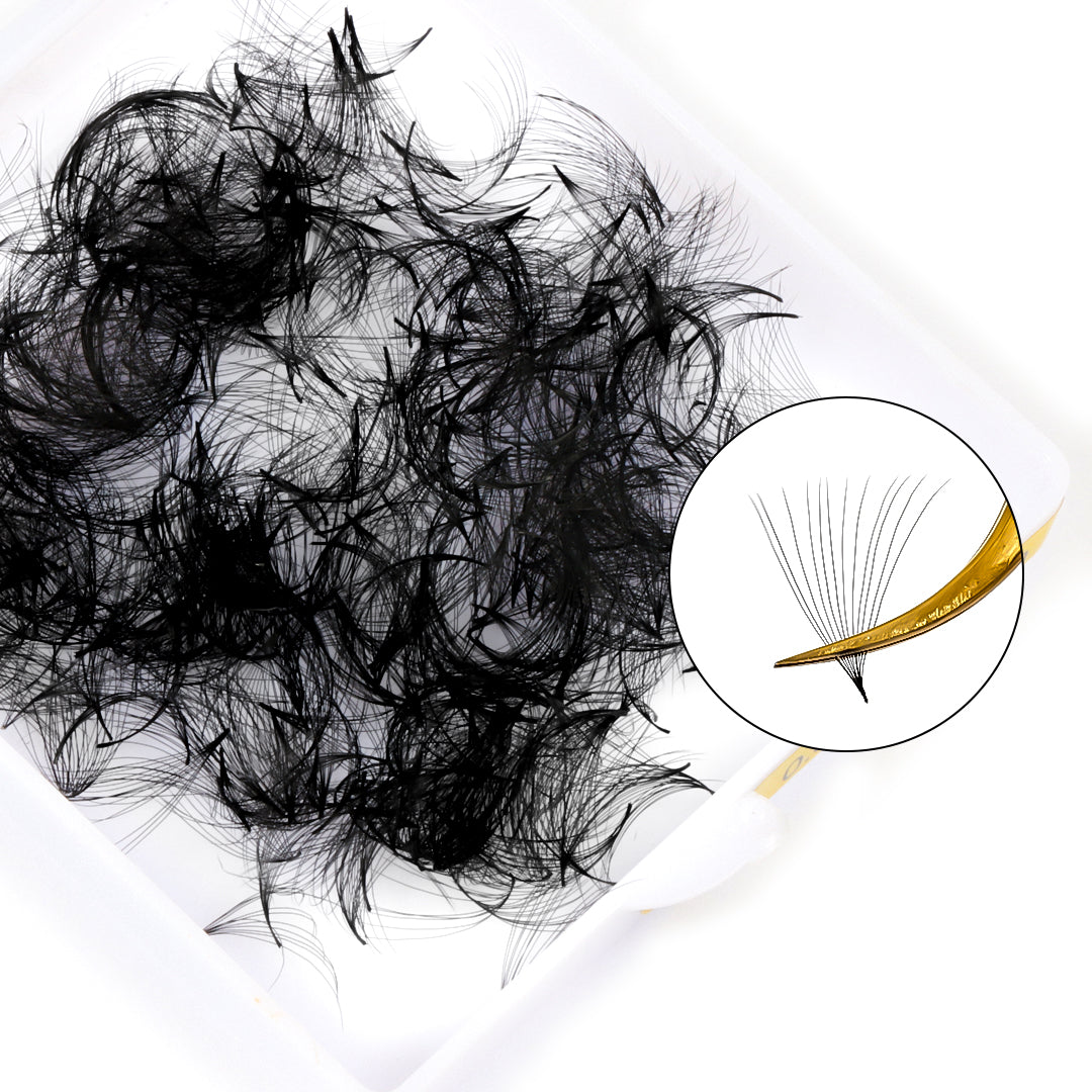 12D Promade Premade Volume Loose Fans Pointy Base (500 Fans)