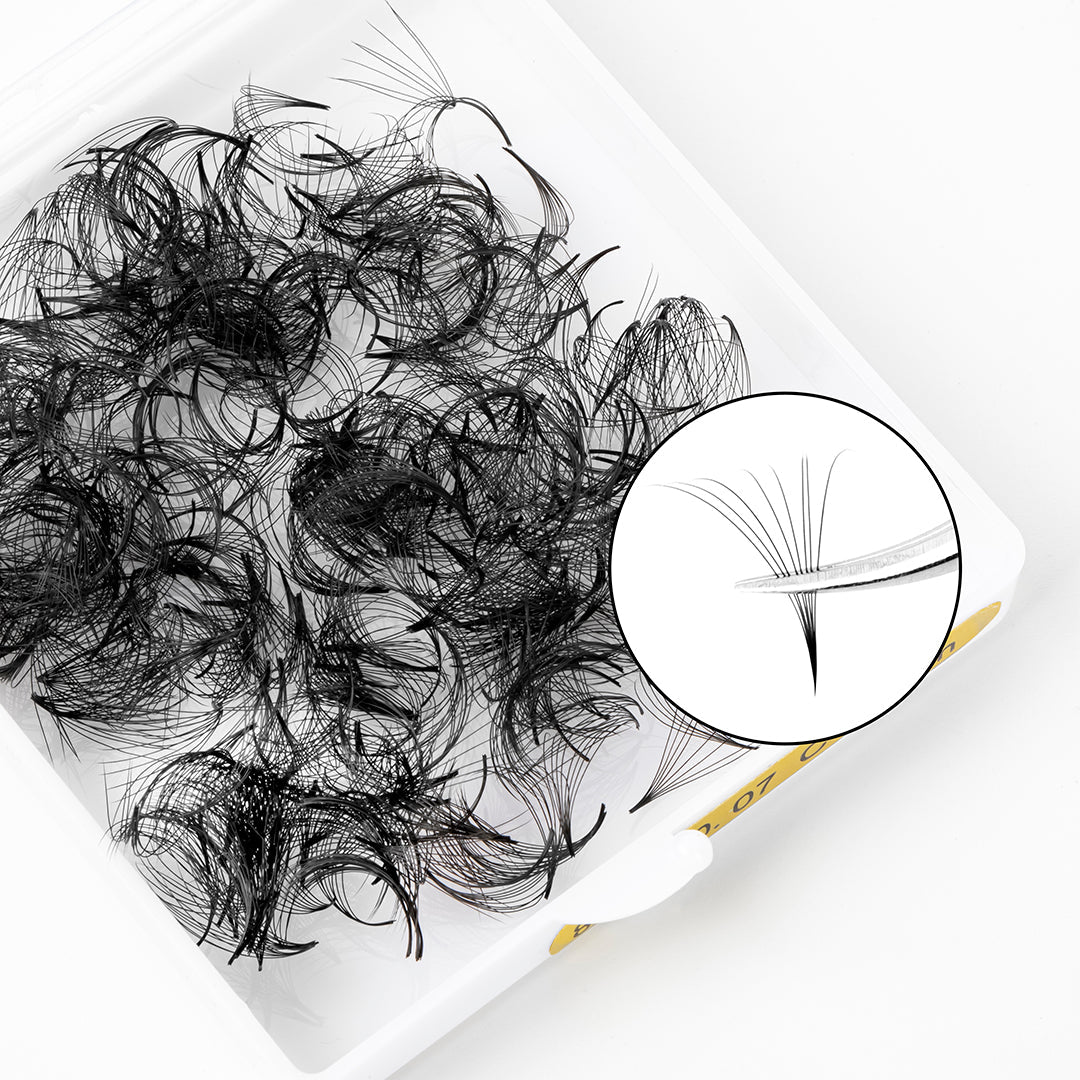 8D Promade Premade Volume Loose Fans Pointy Base (500 Fans)