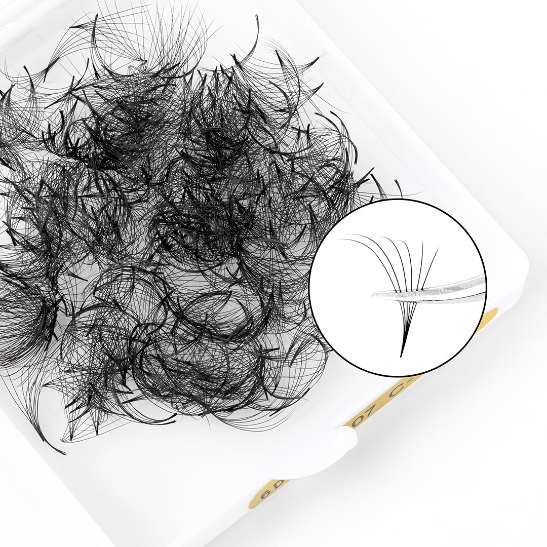 6D Promade Premade Volume Loose Fans Pointy Base (500 Fans)