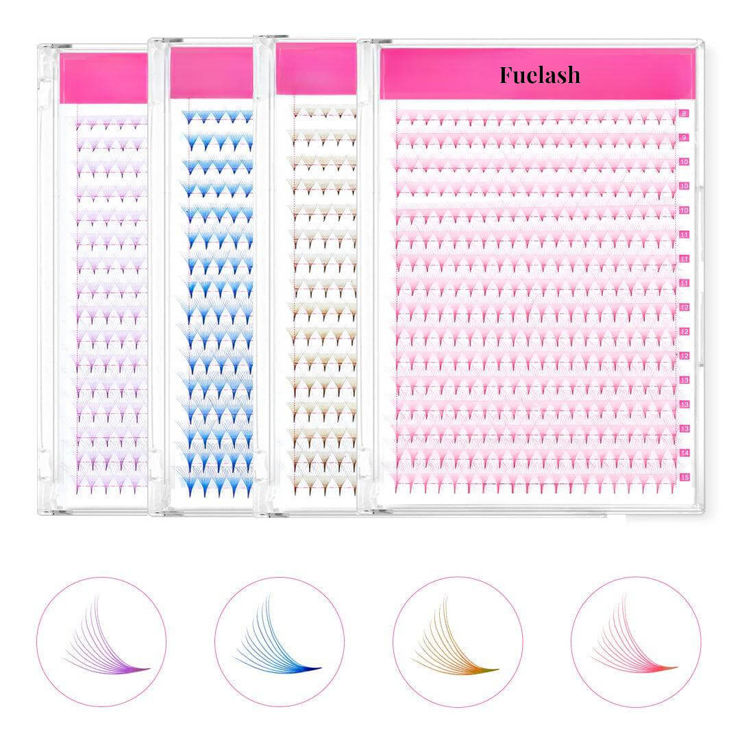 10D Colored Premade Volume Fans Pointy Base