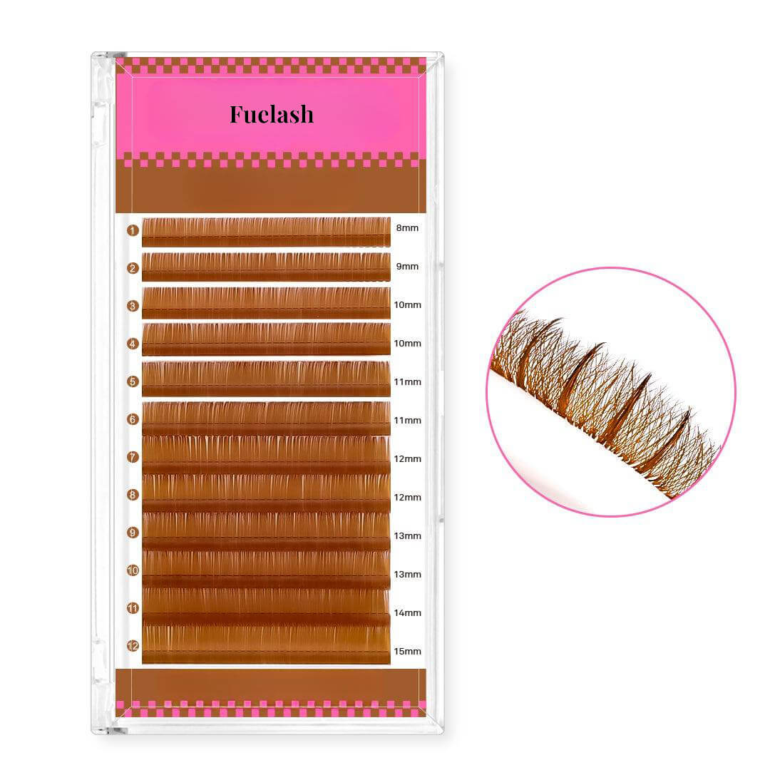 0.07 Premium Brown Colored Volume Eyelash Extensions