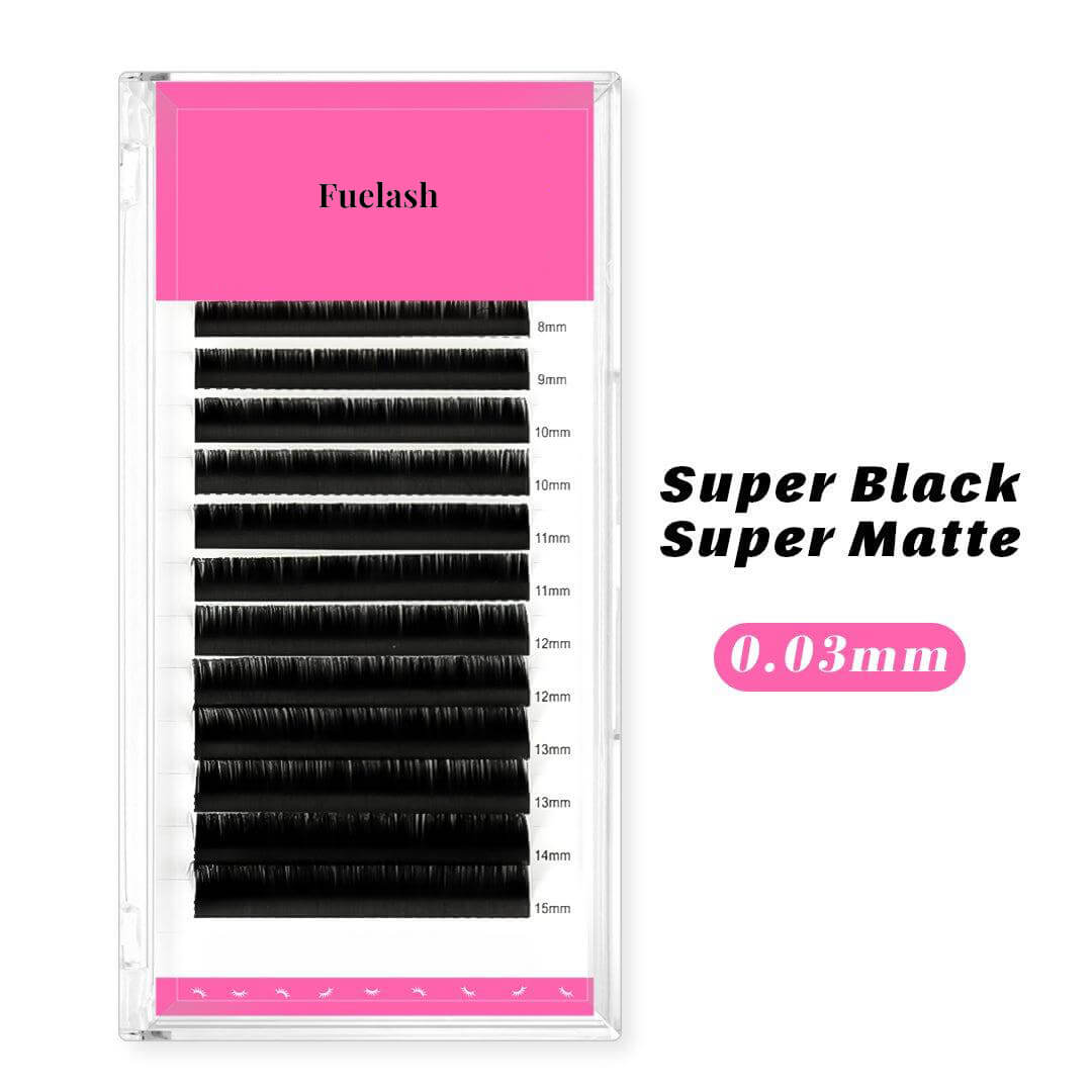 0.03mm Super Black Super Matte Royal Sable Mega Volume Eyelash Extensions
