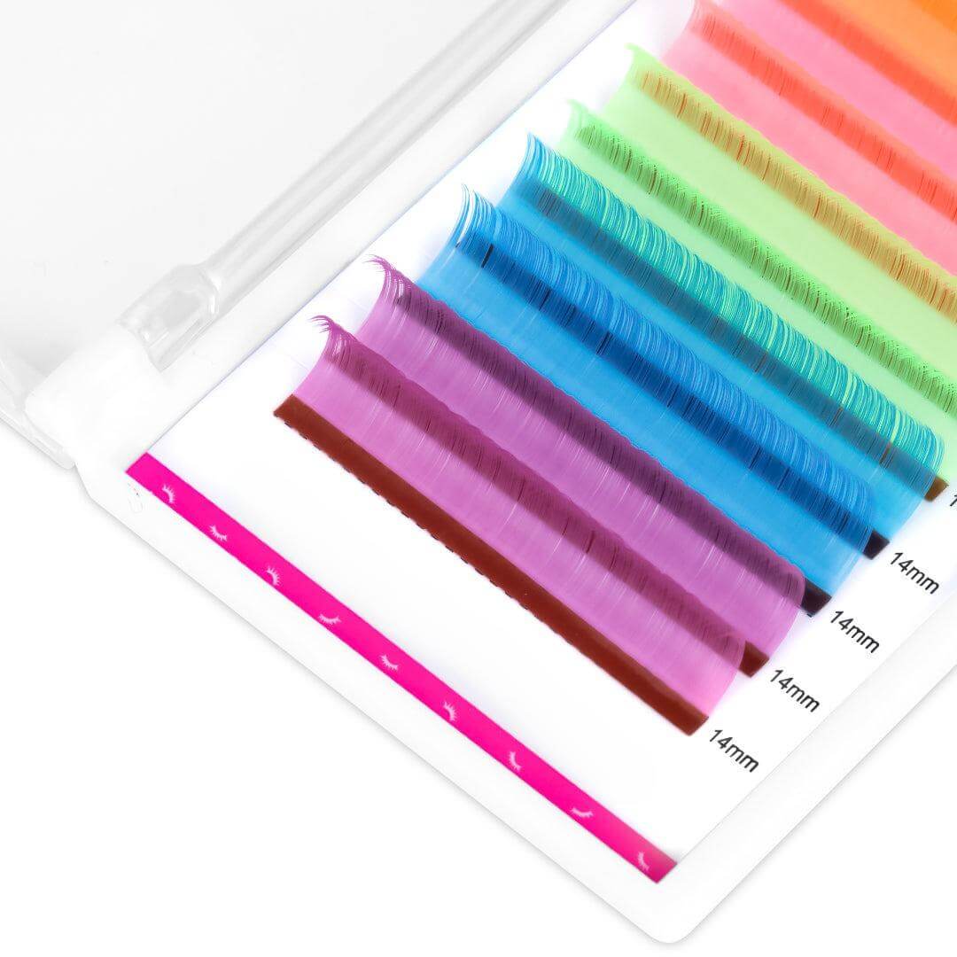 0.07MM Glow Neon Fluorescent Colored Volume Eyelash Extensions